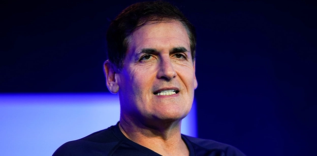 Mark Cuban speaking at a public event, highlighting entrepreneurship, startup investing, and business leadership.